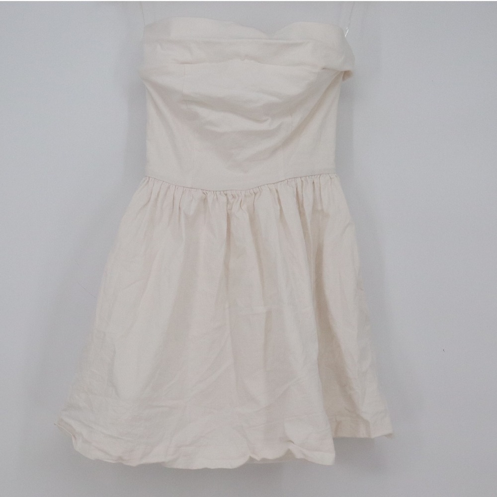 Entro Dress Womens S Cream Strapless Sweetheart Mini Fit & Flare Good